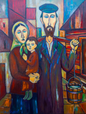 Salt of the Earth original figurative oil painting on canvas from Kaddish for Shtetl series by Marek Hausmann